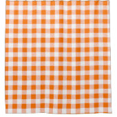 oranje gingham check douchegordijn (Voorkant)