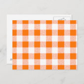 Oranje Gingham Check Pattern Briefkaart (Voorkant / Achterkant)