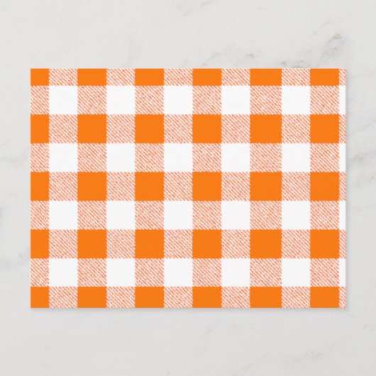 Oranje Gingham Check Pattern Briefkaart (Voorkant)