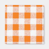Oranje Gingham Check Pattern Magneet (Voorkant)