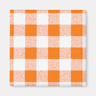 Oranje Gingham Check Pattern Magneet