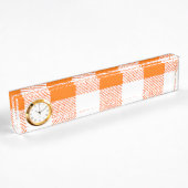 Oranje Gingham Check Pattern Naambordje