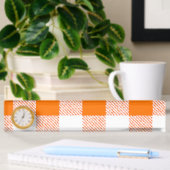 Oranje Gingham Check Pattern Naambordje