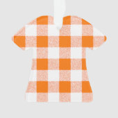 Oranje Gingham Check Pattern Ornament (voorkant)