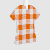 Oranje Gingham Check Pattern Ornament (voorkant)