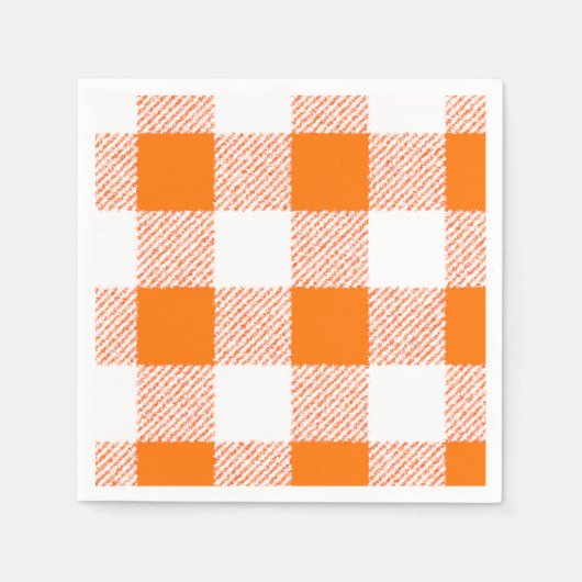 Oranje Gingham Check Pattern Servet (Voorkant)