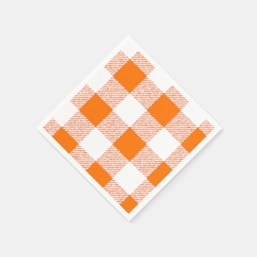 Oranje Gingham Check Pattern Servet (Hoek)