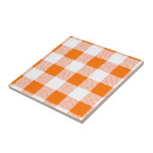Oranje Gingham Check Pattern Tegeltje (Zijkant)