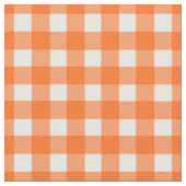 Oranje Gingham Check Stof (Close Up)