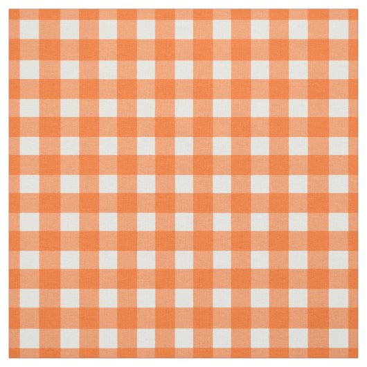 Oranje Gingham Check Stof (Swatch)