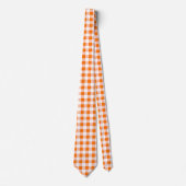 oranje gingham check stropdas (Voorkant)