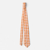 oranje gingham check stropdas (Achterkant)