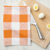 oranje gingham check theedoek (Quarter Fold)