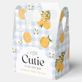 Oranje Gingham Citrus Baby Shower Bedankdoosjes (Geopend)