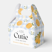 Oranje Gingham Citrus Baby Shower Bedankdoosjes (Voorkant Zijde)