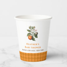  Oranje Gingham Citrus Baby shower