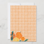 Oranje Gingham Citrus Birthday Uitnodiging (Achterkant)