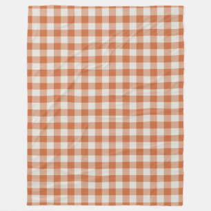 Oranje Gingham-controlepatroon verbrand Fleece Deken