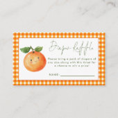 Oranje Gingham Cutie Luier Raffle Baby shower Informatiekaartje (Voorkant)