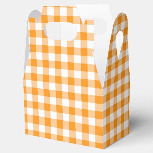 Oranje Gingham Favor Box Bedankdoosjes (Geopend)