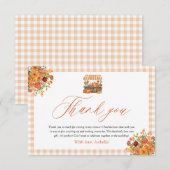 Oranje Gingham Fresh van de markt dank u kaart (Voorkant / Achterkant)