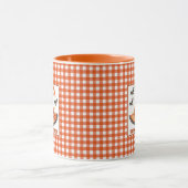 Oranje Gingham Halloween Heksenhoed & Vleermuizen Mok (Midden)