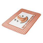 Oranje Gingham Halloween Heksenhoed Welkom Badmat (Gekanteld)