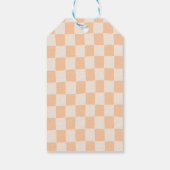Oranje Gingham Halloween Verjaardagsfeest Cadeaulabel (Achterkant)