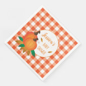 Oranje Gingham Herfst Baby shower Papieren servett Servet (Hoek)
