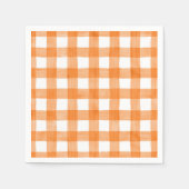 Oranje Gingham Herfst Party Servet (Voorkant)
