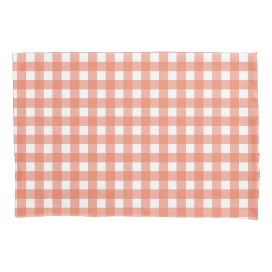 Oranje gingham kussensloop (Voorkant)