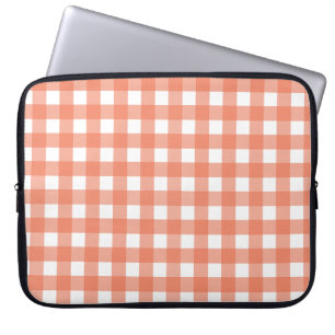 Oranje gingham laptop sleeve