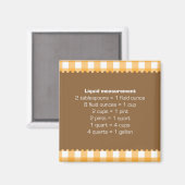 Oranje Gingham Liquid Measure Grafiek Keuken Helpe Magneet (Voorkant / Achterkant)