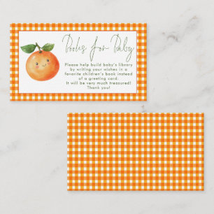 Oranje Gingham Little Cutie Boeken voor Baby showe Informatiekaartje