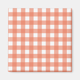 Oranje gingham magneet
