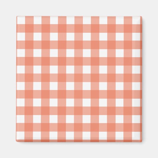 Oranje gingham magneet (Voorkant)
