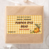 Oranje Gingham met pompoen en tarwevoer Etiket (Insitu)