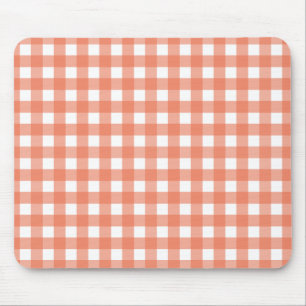 Oranje gingham muismat