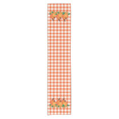 Oranje Gingham patroon en pompoenen tafelloper (Voorkant)