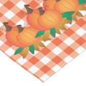 Oranje Gingham patroon en pompoenen tafelloper (Hoek)