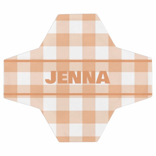ORANJE GINGHAM PLAID GEPERSONALISEERD VOETBAL (Enkel)