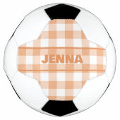 ORANJE GINGHAM PLAID GEPERSONALISEERD VOETBAL (Voorkant)