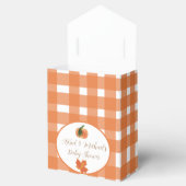 Oranje Gingham pompoen Baby shower Bedankdoosjes (Geopend)