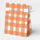 Oranje Gingham pompoen Baby shower Bedankdoosjes (Achterkant)