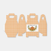 Oranje Gingham Pompoen & Zonnebloemen Dank je wel Bedankdoosjes (Uitgevouwen)