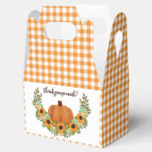 Oranje Gingham Pompoen & Zonnebloemen Dank je wel Bedankdoosjes (Geopend)