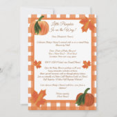 Oranje Gingham Pumpkin Baby shower per Mail Kaart (Voorkant)