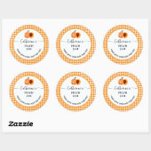Oranje gingham ruitjespot label voor zelfgemaakte (Vel)