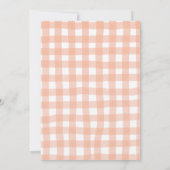 Oranje Gingham Schattig Hart Baby Borrel Kaart (Achterkant)