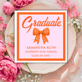 Oranje Gingham Strik DiploMaaierfeest Servet